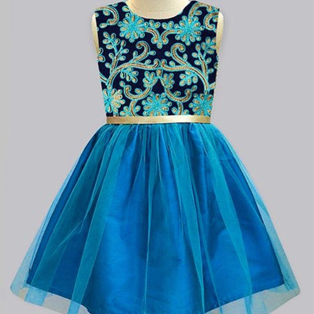 NEW Elegant Garden-Inspired Dress w/ Embroidered Bodice + Twirl Tulle Skirt